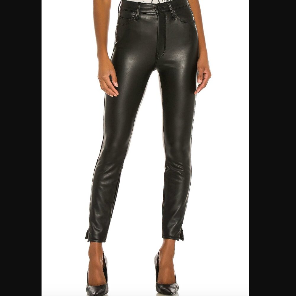 Mother High Waisted Vamp Faux Leather Pants - 29